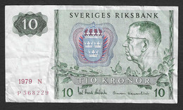 Svezia - Banconota Circolata Da 10 Corone P-52d.3 - 1979 #19 - Svezia