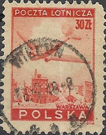 POLAND 1946 Air. Lisunov Li-2 Over Ruins Of Warsaw - 30z - Red FU - Used Stamps