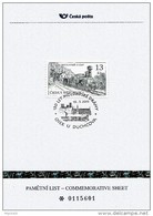 Czech Republic - 2015 - 130 Years Of The Moldava-Saxony Railway - Osek Postmark - Commemorative Sheet With Hologram - Covers & Documents