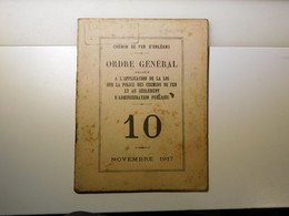 CHEMIN DE FER DE PARIS ORLEANS - ORDRE GENERAL - Police Reglement Train 10 1917 D'Orléans EVAUX LES BAINS - Material Und Zubehör