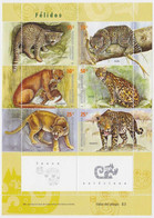 Argentina 2001 Felines Complete Mini Sheet Se-Tenant MNH - Unused Stamps