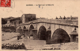 30 / QUISSAC / LE PONT SUR LE VIDOURIE / RARE CARTE GLACEE 1910 - Quissac