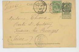 BELGIQUE - GENT - Carte De Correspondance Pré Timbrée Postée à GAND STATION , Cachets Postaux De 1898 GAND & LILLE GARE - Gent
