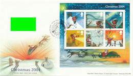 GREAT BRITAIN 2004 Christmas/Father Christmas: Miniature Sheet First Day Cover CANCELLED - 2001-2010 Em. Décimales