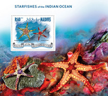 Maldives 2013 MNH -STARFISHES. Yvert&Tellier Code: 618  |  Michel Code: 4847 / Bl.634  |  Scott Code: 3036 - Maldives (1965-...)