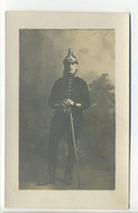 Carte Photo Militaria Soldat Militaire DRAGON Uniforme Casque Sabre - Uniforms