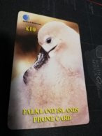 FALKLAND ISLANDS   10  Pound PREPAID  ALBATROS CHICK   New  Logo C&W **6455** - Isole Falkland