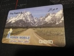 IRAk $ 5,- PRE PAID CARD  (RR Difficult) GSM / KOREK MOBILE / 2003    Fine Used Card  ** 6464** - Irak