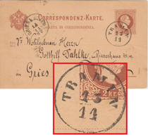 Österreich - 2 Kr. Ganzsache Fr. Joseph K1 Tramin - Gries B. Bozen 1882 Südtirol - Stamped Stationery