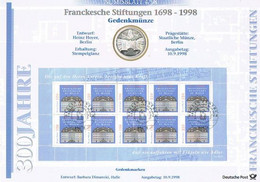 [M0002] Alemania 1998. 300 Aniversario Franckesche Stitungen. Numisblatt 4/98 - Gedenkmünzen