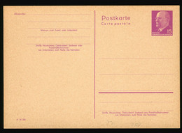 DDR Ganzsache Postkarte 15 Pfennig Lila Walter Ulbricht Ungelaufen - Cartes Postales - Neuves