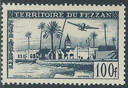 1951 OCCUPAZIONE FRANCESE FEZZAN POSTA AEREA 100 F MNH ** - RE25-8 - Fezzan & Ghadames