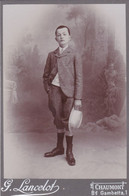 France Photographie D'art G. Lancelot De Chaumont 16,5x11 Jeune Garçon Chapeau à La Main De Mai 1906 Au Dos - Personas Anónimos