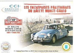 Rallye Monte-Carlo Historique 2010 équipage Reynier Roure Sur Citroën DS 21 Dans St Joseph Des Bancs En Ardèche - Rallyes