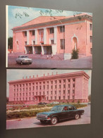 Kazakhstan. Aktobe. 2 PCs Lot - Street Propaganda -  Soviet Architecture - OLD USSR PC 1970s - Kazajstán