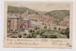 0-5812 WALTERSHAUSEN, Lithographie 1900, Stadtmitte, Hotel Rudolf - Waltershausen