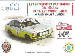 Rallye Monte-Carlo Historique 2011 équipage Jouanny-Maldjian Sur Opel Kadett GTE Dans La Neige D'Ardèche - Rallyes
