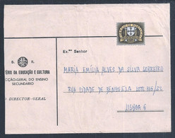 Carta Do Ministério Da Educação (SR) Com Stamp Oficial 'Escudete Afonsino' De 1974. Letter From The Ministry Of Educatio - Brieven En Documenten