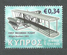 Cyprus Greece, 2021 (#1464a), Aviation History First Flight Wright Brothers Plane Luftfahrtgeschichte Erstflug Flugzeug - Avions