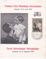 BELGIQUE ( CM ) YT 448  16 / 8 / 1937  1ere Foire Ostende  Maximum Card - 1934-1951