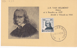 BELGIQUE ( CM ) YT 596 28/06/1943 J B VAN HELMONT   Maximum Card - 1934-1951