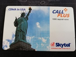 MONGOLIA CDMA IN USA  PREPAID  SKYTEL  Used Card  ** 6481 ** - Mongolie