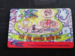 TONGA $ 5,-    Rechargeble  Malo E Lelei Card Fine Used Card  ** 6482** - Tonga