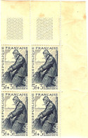 FRANCE 1949 - BLOC DE 4, Yt 824 - MARIN PECHEUR NEUF - Unused Stamps