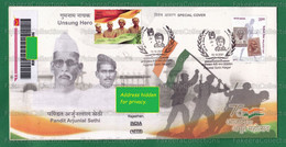 INDIA 2021 Inde Indien - PANDIT ARJUNLAL SETHI Special Cover Reg- Jaipur 13.10.2021 - Freedom Fighter, Rajasthan, Gandhi - Briefe U. Dokumente