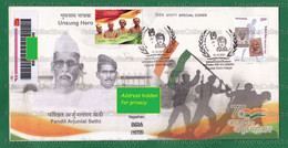 INDIA 2021 Inde Indien - PANDIT ARJUNLAL SETHI Special Cover Reg- Jaipur 13.10.2021 - Freedom Fighter, Rajasthan, Gandhi - Lettres & Documents