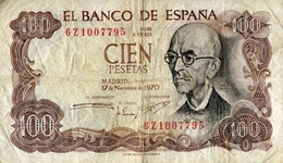 BILLET De Banque Usagé D'ESPAGNE - CENT PESETAS - 100 Pesetas