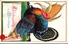 Thanksgiving Greetings With Turkey 1924 - Giorno Del Ringraziamento