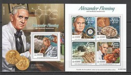 ST537 2015 SIERRA LEONE FAMOUS PEOPLE ALEXANDER FLEMING AND MEDICINAL MUSHROOMS 1KB+1BL MNH - Prix Nobel