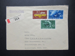 Schweiz 1949 UPU 75 Jahre Weltpostverein Und Eidgenössische Post Nr.521 MiF Einschreiben Schaffhausen 2 Unterstadt - Storia Postale