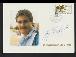 DDR Autograph Cover 1988 Seoul Olympic Games - Gold Jürgen Schult Discus. Uncertain If Its Real Signature - Estate 1988: Seul