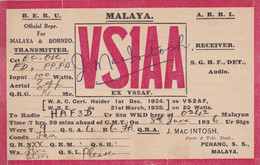 Radio Post Card 1936 Malaya, Penang - Malaysia (1964-...)