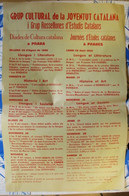 1968 Affiche Grup Cultural De La Joventut Catalana I Grup Rosseillones Imp Roca Prades 66 Catalunya 50x31.5 Cm - Historische Dokumente