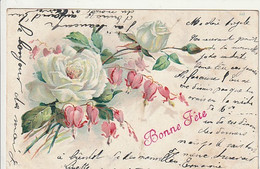 ***   ILLUSTRATEUR  *** FLEURS Par Illustrateur   Roses Blanches Et Fschias  --- Précureur  TTB  Timbrée N°496 - Vor 1900