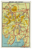 Ref  1505  -  Early Embossed Map Postcard - The English Lake District - Cumbria - Other & Unclassified