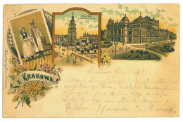 POL 2 - 19627 KRAKOW, Litho, Poland - Old Postcard - Used - 1897 - Polonia