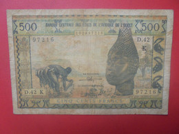 Afrique De L'Ouest (Sénégal) 500 Francs 1959-1965 Signature N°8 Circuler (B.18) - West-Afrikaanse Staten