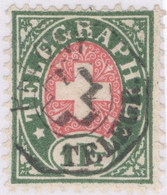 Heimat VD PREGNY 1885 Telegraphen-Stempel Auf Zu#17 Telegrapfen-Marke 1 Fr.. - Telegrafo