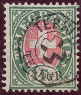 Heimat VD TERRIETE ~1885 Telegraphen-Stempel Auf Zu#17 Telegrapfen-Marke 1 Fr.. - Telegraafzegels