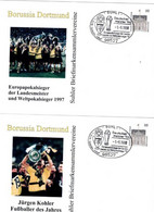 BERLIN/BUND 4 Sonder-Privatumschläge D. Suhler Bfm-Vereine F. BORUSSIA DORTMUND; Europapokalsieger U. Landesmeister 1997 - Privé Briefomslagen - Gebruikt