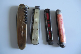 Lot De 4 Couteaux De Poche - De Marque Mikov Czechoslovakia - Lebesnerais à Duclair - Pradel - - Knives