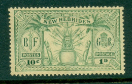 New Hebrides (Br) 1925 Native Idols 10c./1d (yellowed Gum) MLH - Ongebruikt