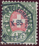 Heimat VD Montreux 1885-10-21 Telegraphen-Stempel Auf Zu#17 Telegrapfen-Marke 1 Fr.. - Telegraph