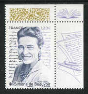 TIMBRE** De 2021 Gommé En Coin De Feuille "1,28 € - SIMONE DE BEAUVOIR" - Ongebruikt