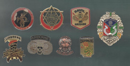 PINS PIN'S MILITAIRE ARMEE 502 USA PARA AIRBORNE ASW ARNOD JAY AWARD TETE MORT NEC DEVIL BRIGADE   LOT 8 PINS - Militaria