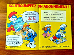 Flyer SCHTROUMPF Schtroumpfez Un Abonnement Pub 1989 TBE - Schtroumpfs, Les - Los Pitufos